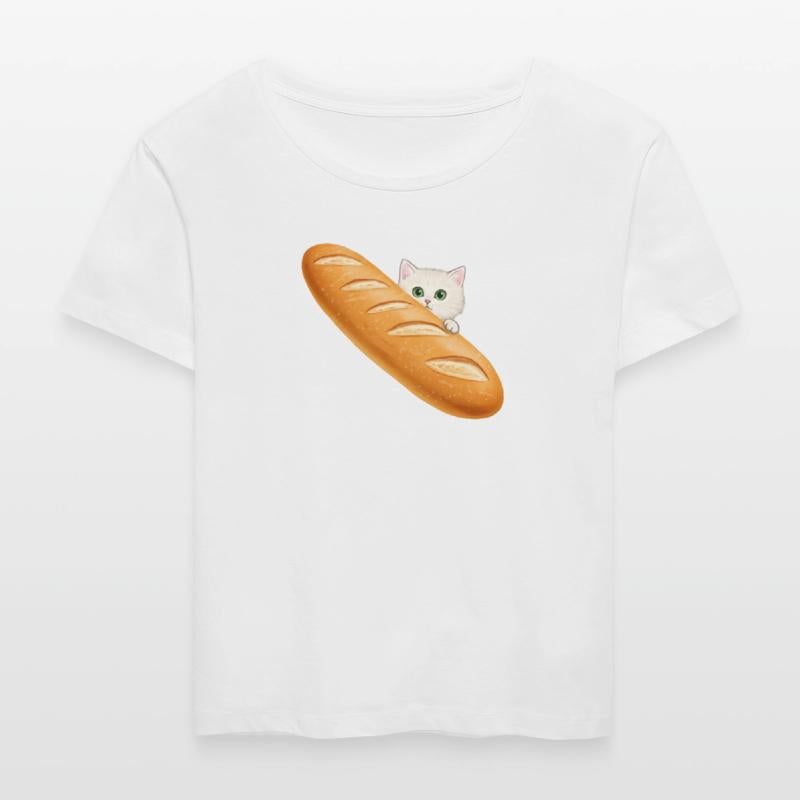 Cute Cat Peeking from Baguette Design