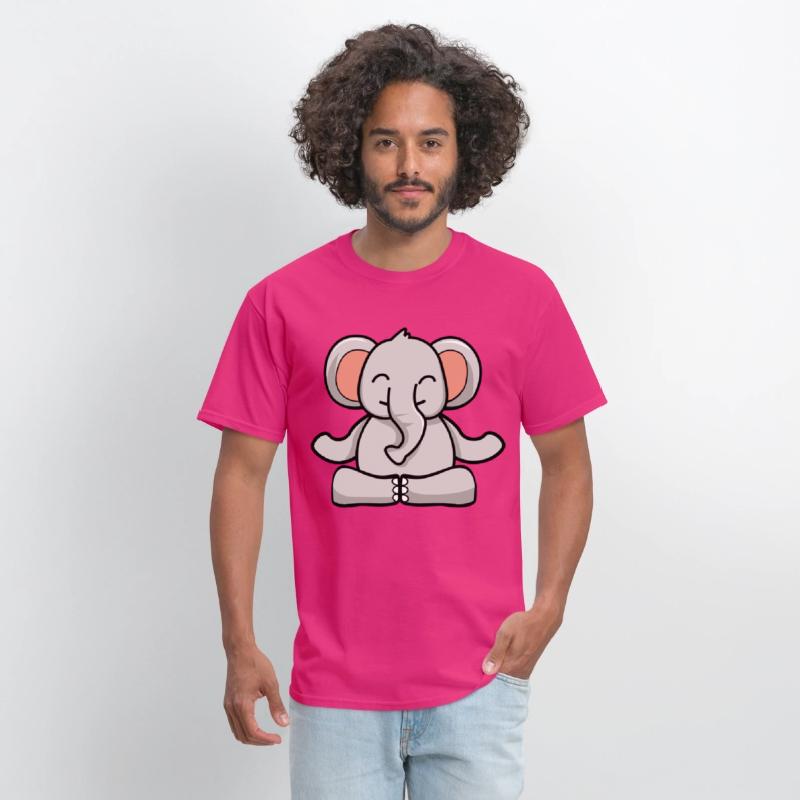 Cute elephant in meditation pose crossed legs yoga