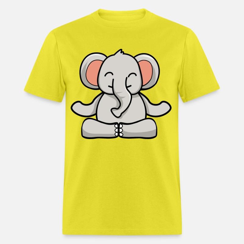 Cute elephant in meditation pose crossed legs yoga