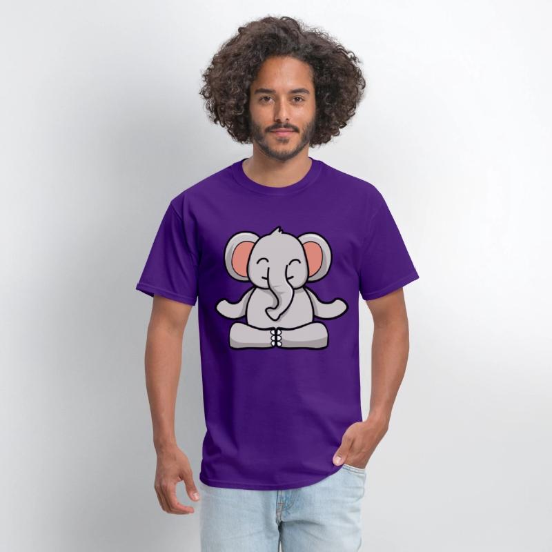Cute elephant in meditation pose crossed legs yoga