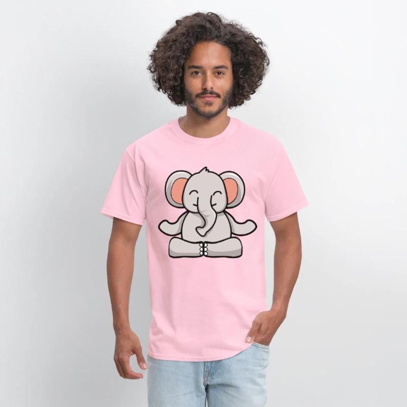 Cute elephant in meditation pose crossed legs yoga