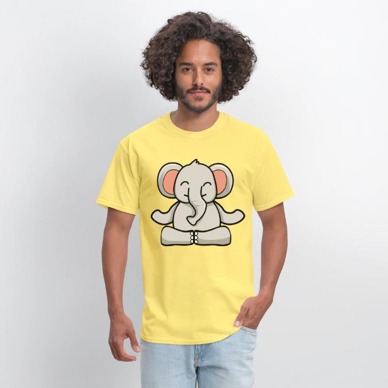 Cute elephant in meditation pose crossed legs yoga
