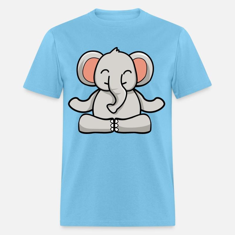 Cute elephant in meditation pose crossed legs yoga