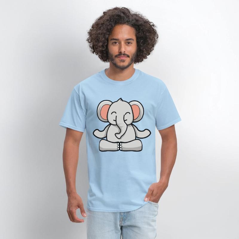 Cute elephant in meditation pose crossed legs yoga