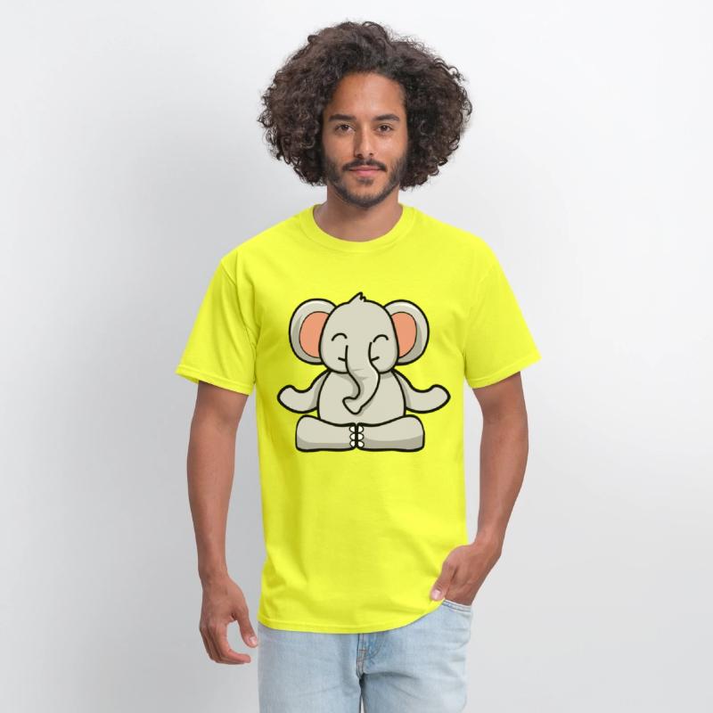 Cute elephant in meditation pose crossed legs yoga