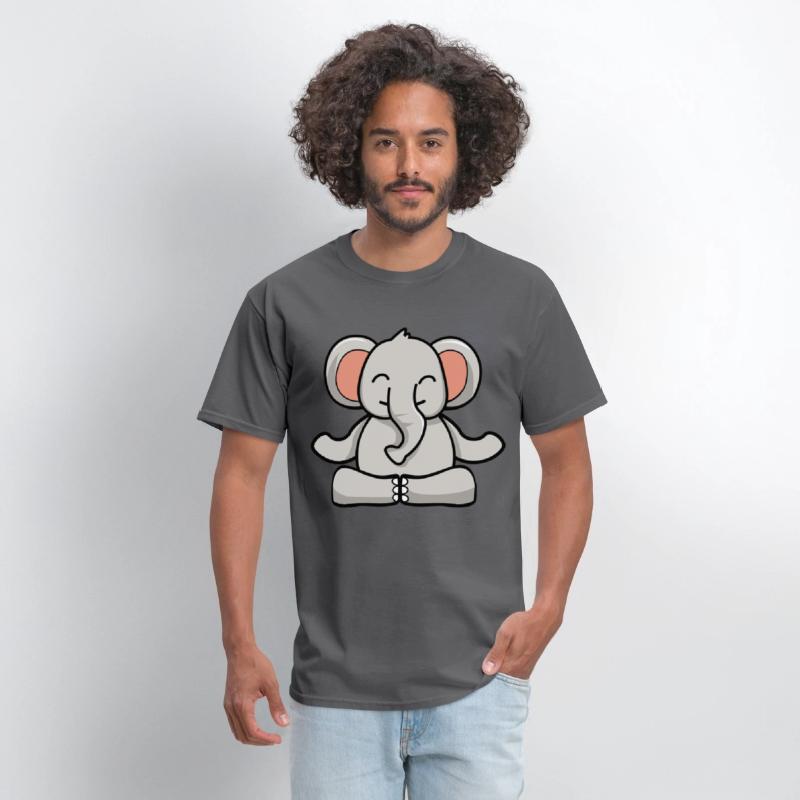 Cute elephant in meditation pose crossed legs yoga