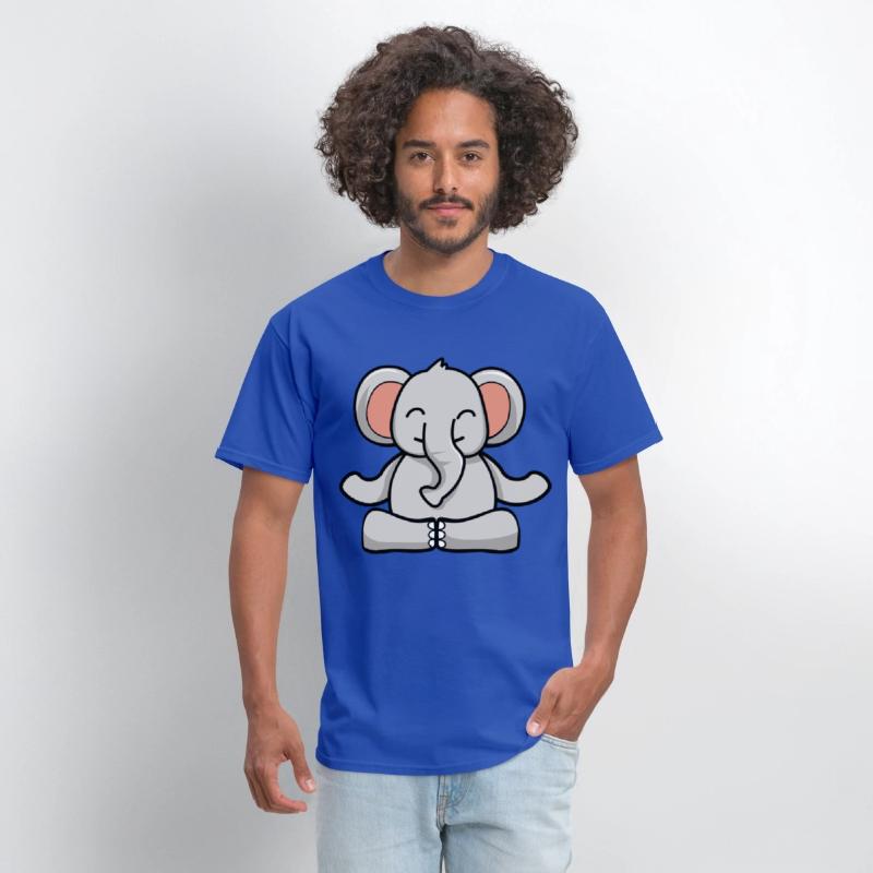 Cute elephant in meditation pose crossed legs yoga