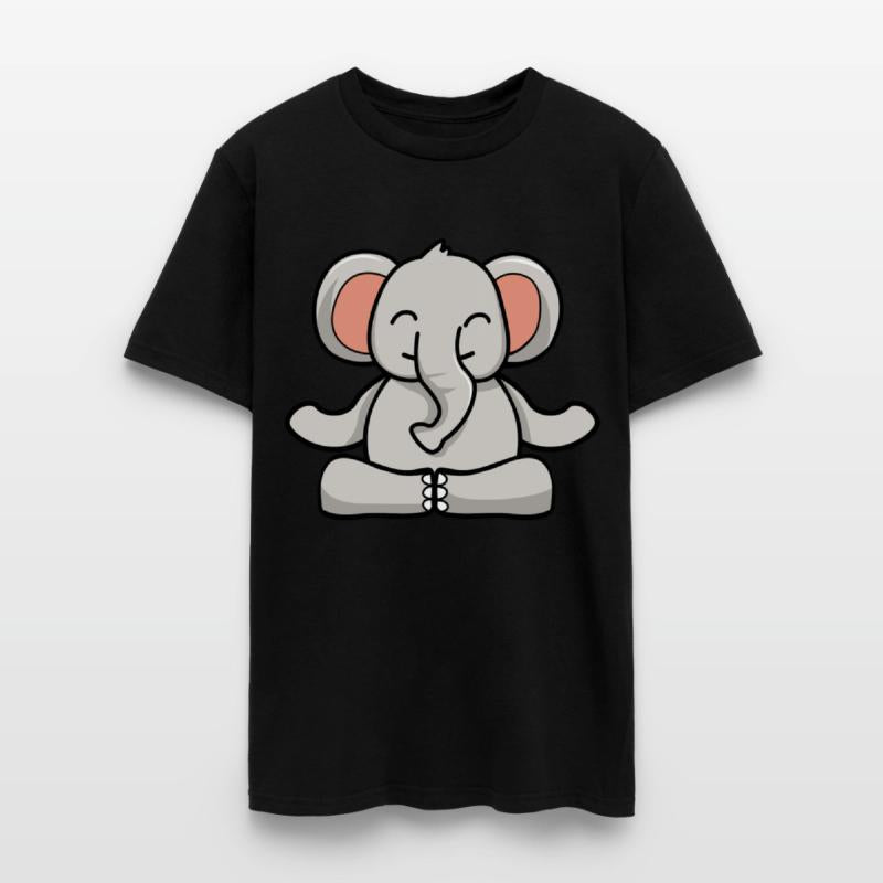 Cute elephant in meditation pose crossed legs yoga