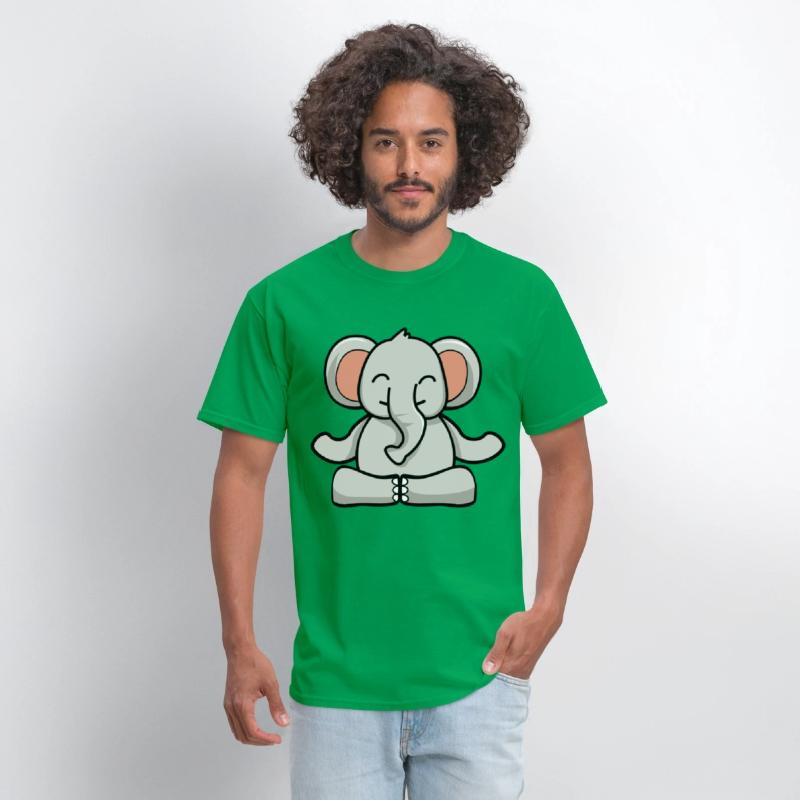 Cute elephant in meditation pose crossed legs yoga