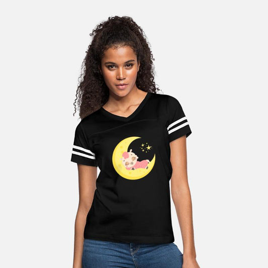 Cute Llama Sleeping in the moon