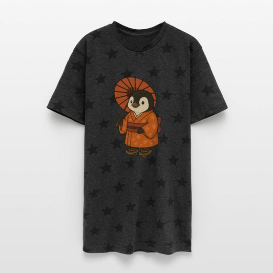 Cute penguin Japan anime tradition floral pattern