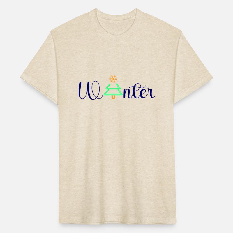 Cute Winter word design, with a green tree