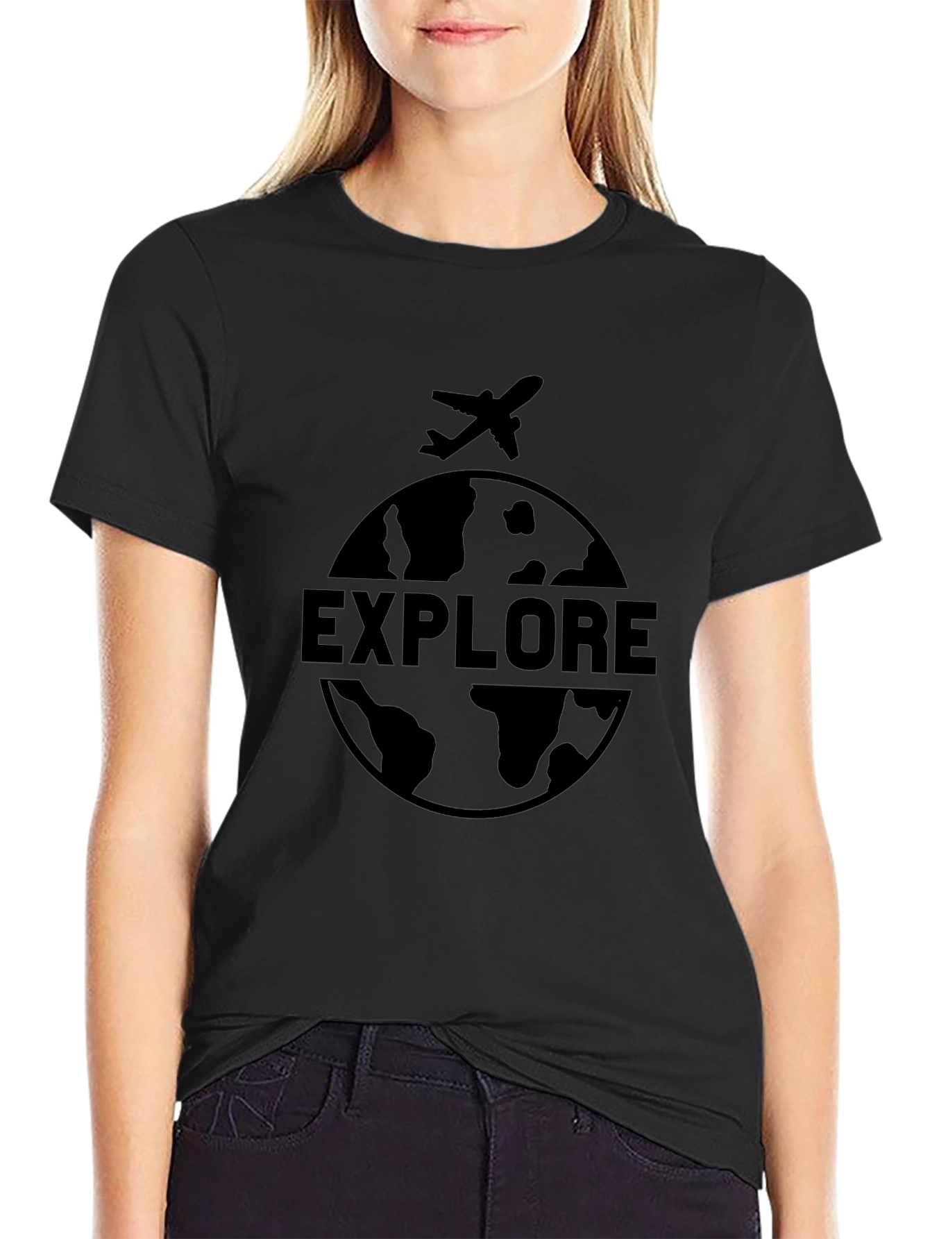 Explore Globe Graphic Tee - Black