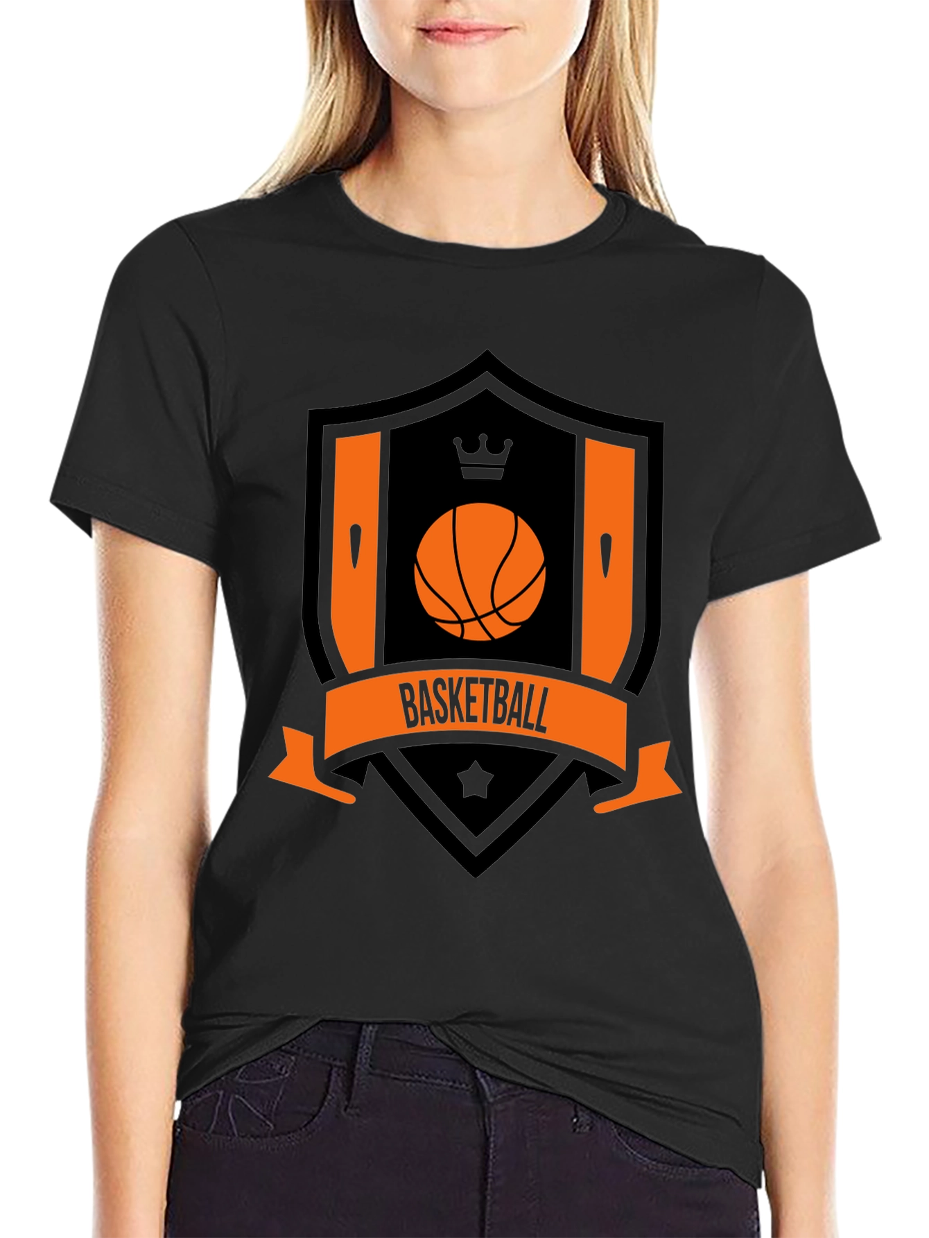 Basketball Crest Black T-Shirt