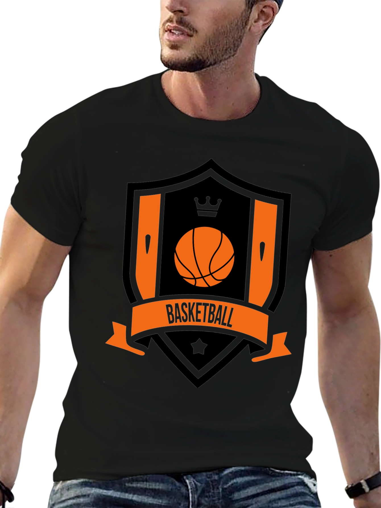 Basketball Crest Black T-Shirt