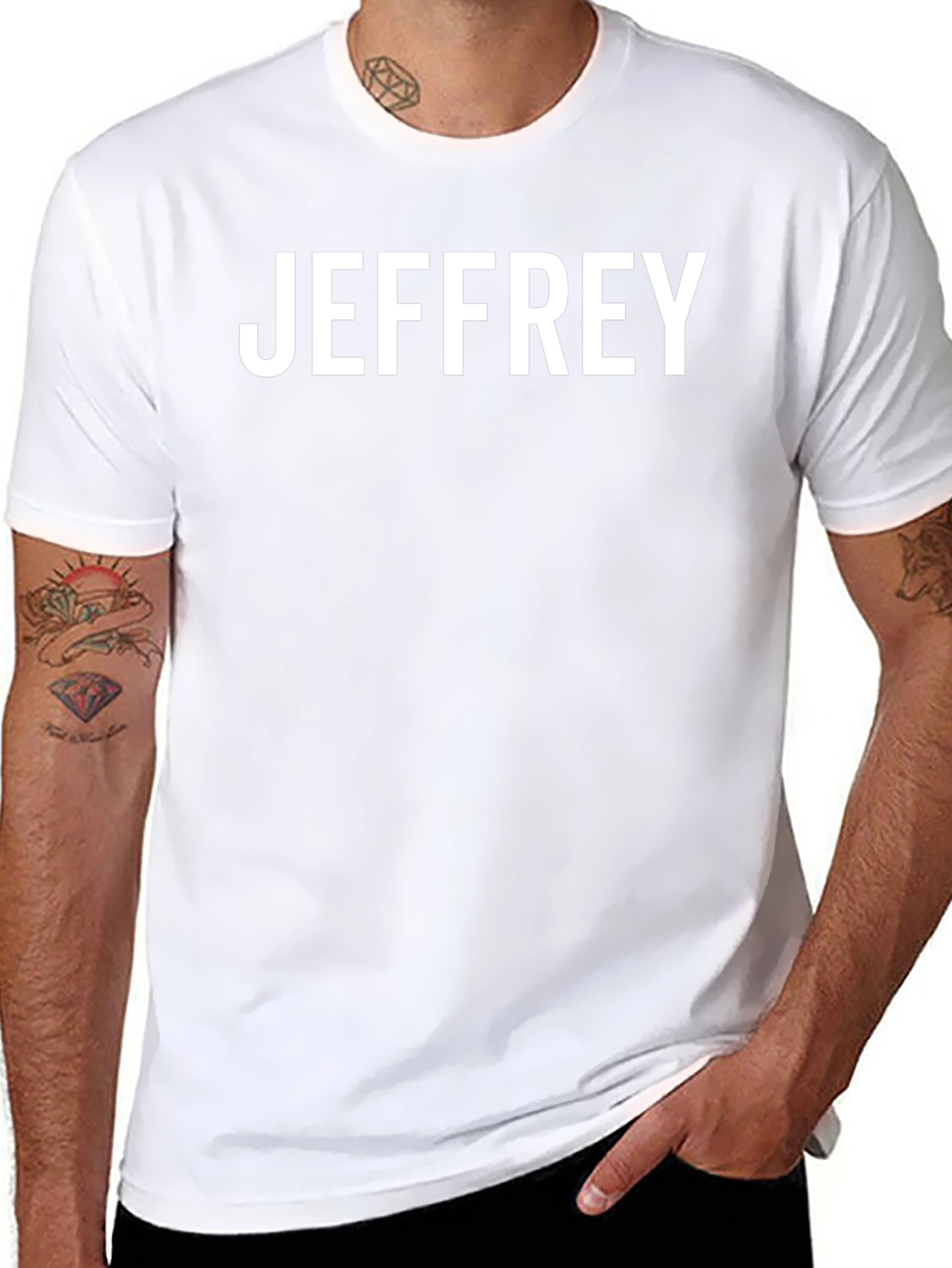 Jeffrey Personalized Black Cotton Tee