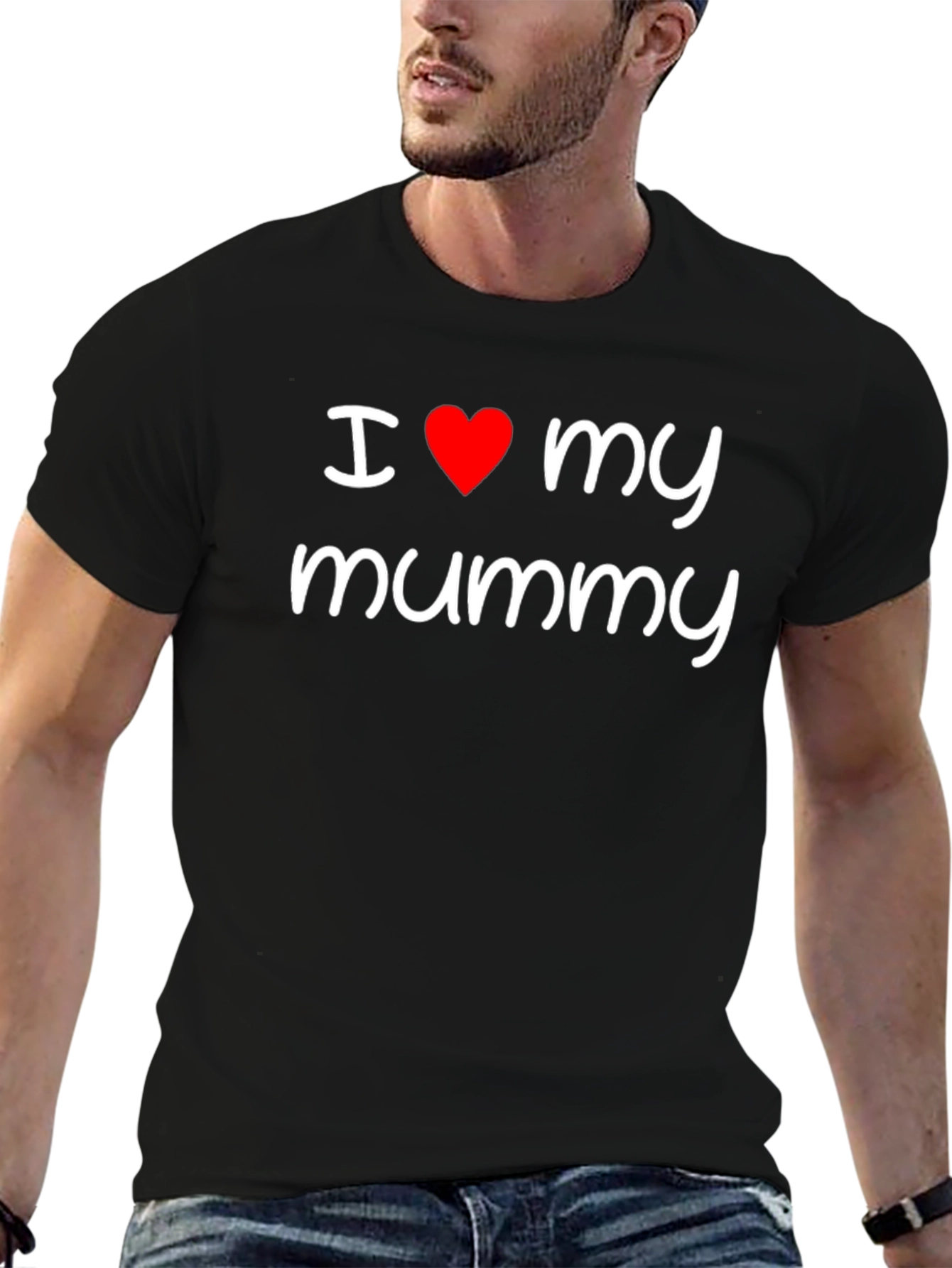 I Love My Mummy Black Graphic Tee