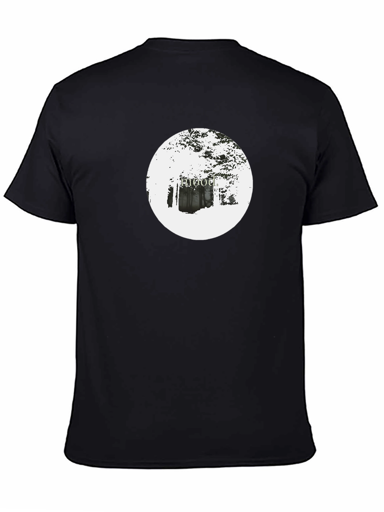 Black T-Shirt with Hooded Circle Design