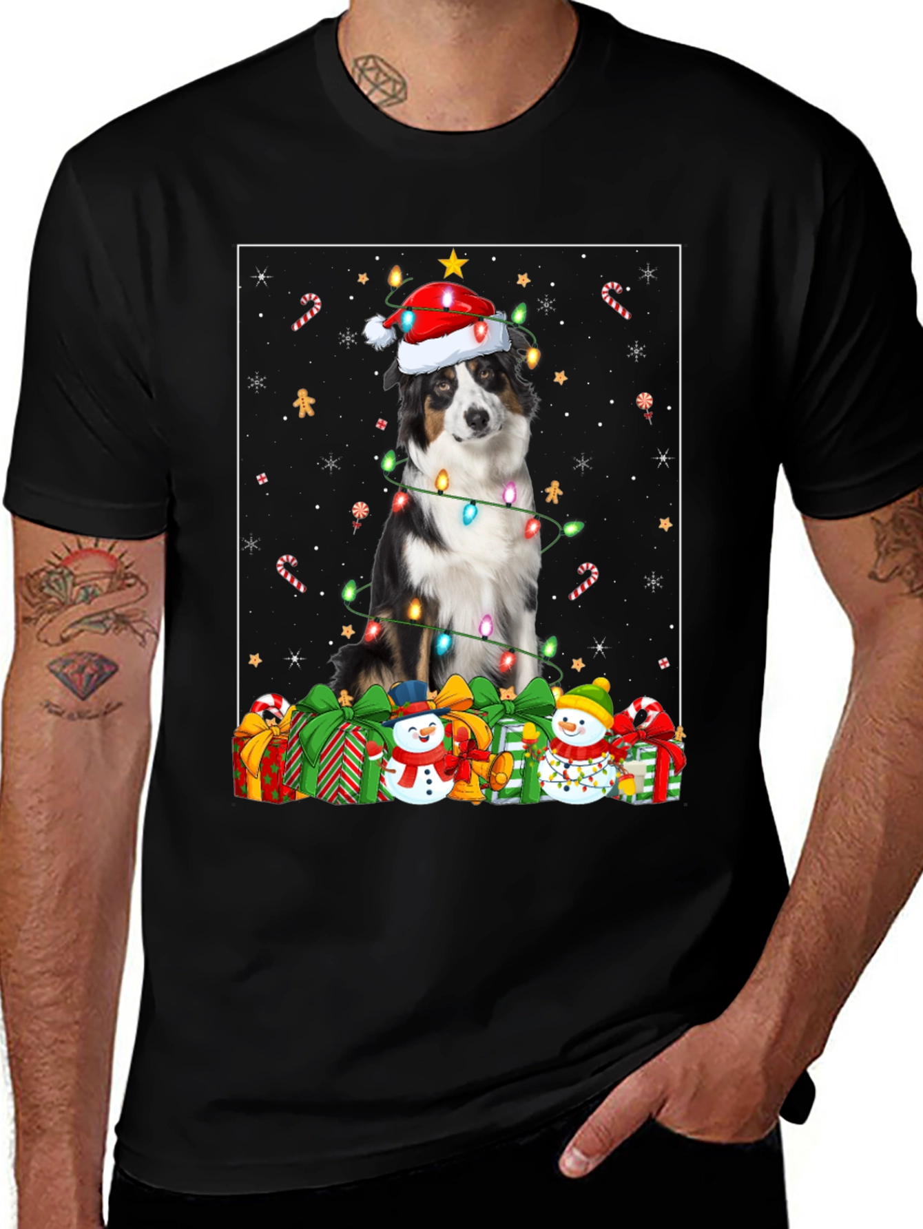 Festive Dog Christmas T-Shirt
