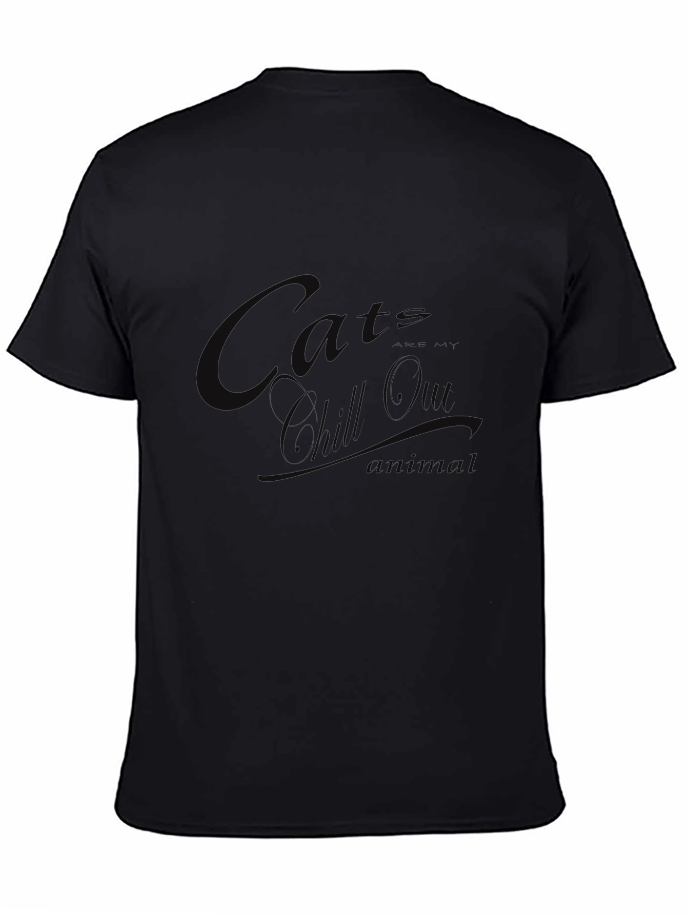 Chill Out Cats T-Shirt - Black Crew Neck Tee