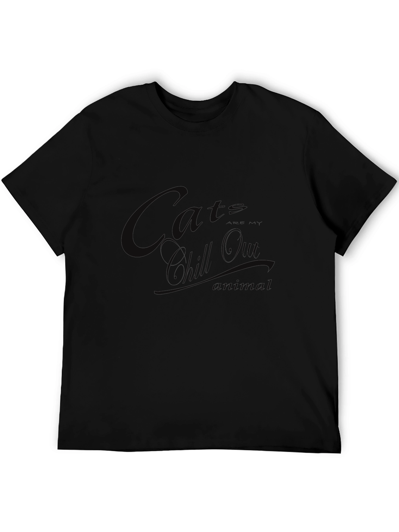 Chill Out Cats T-Shirt - Black Crew Neck Tee