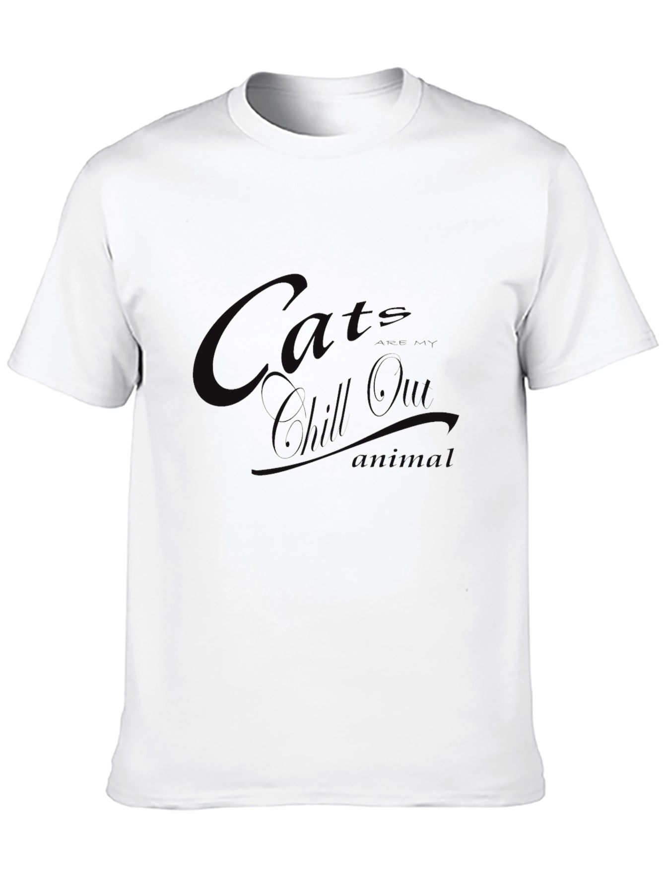 Chill Out Cats T-Shirt - Black Crew Neck Tee