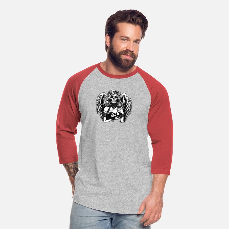 Dark Art Skull Angel Face with Wings Horror Grunge