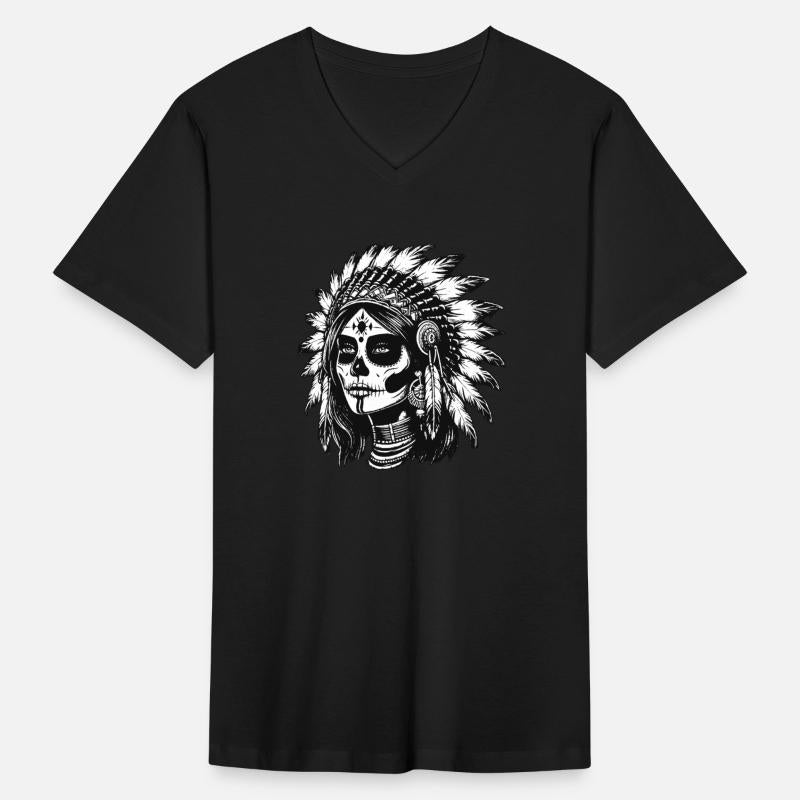 Dark Art Skull Indian Apache Girl Vintage Grunge