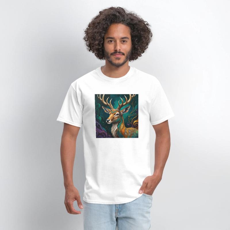 Deer looking his family in the wild Image