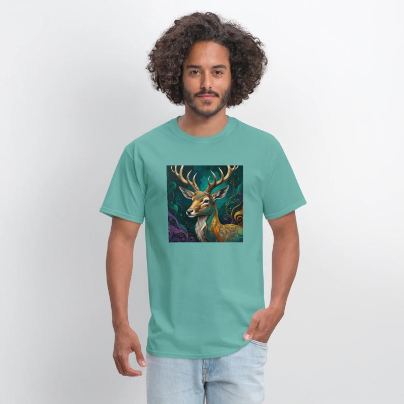 Deer looking his family in the wild Image