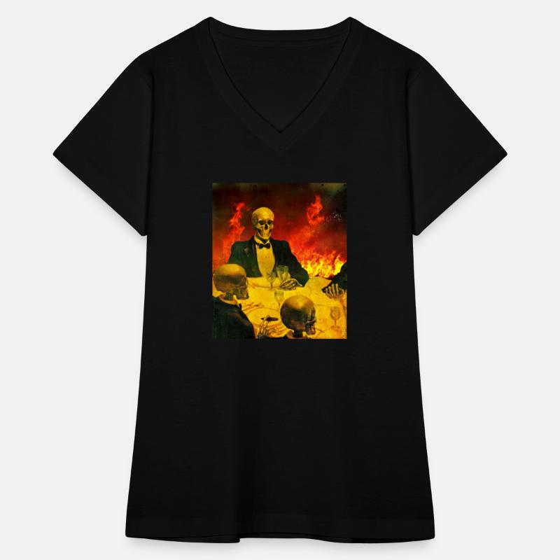 Demon Father Hell Party Funny Skeleton Retro Fire
