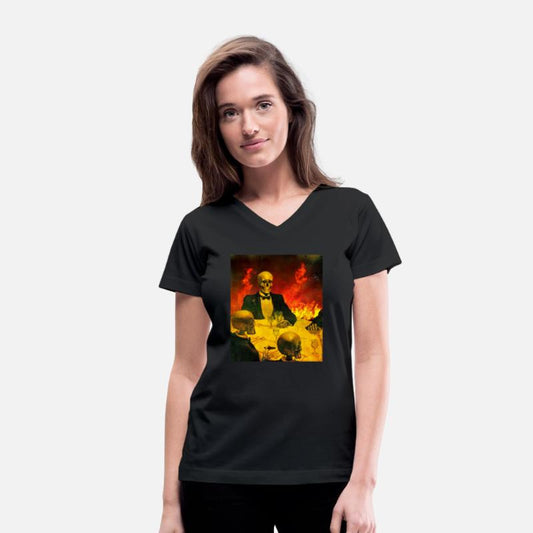 Demon Father Hell Party Funny Skeleton Retro Fire