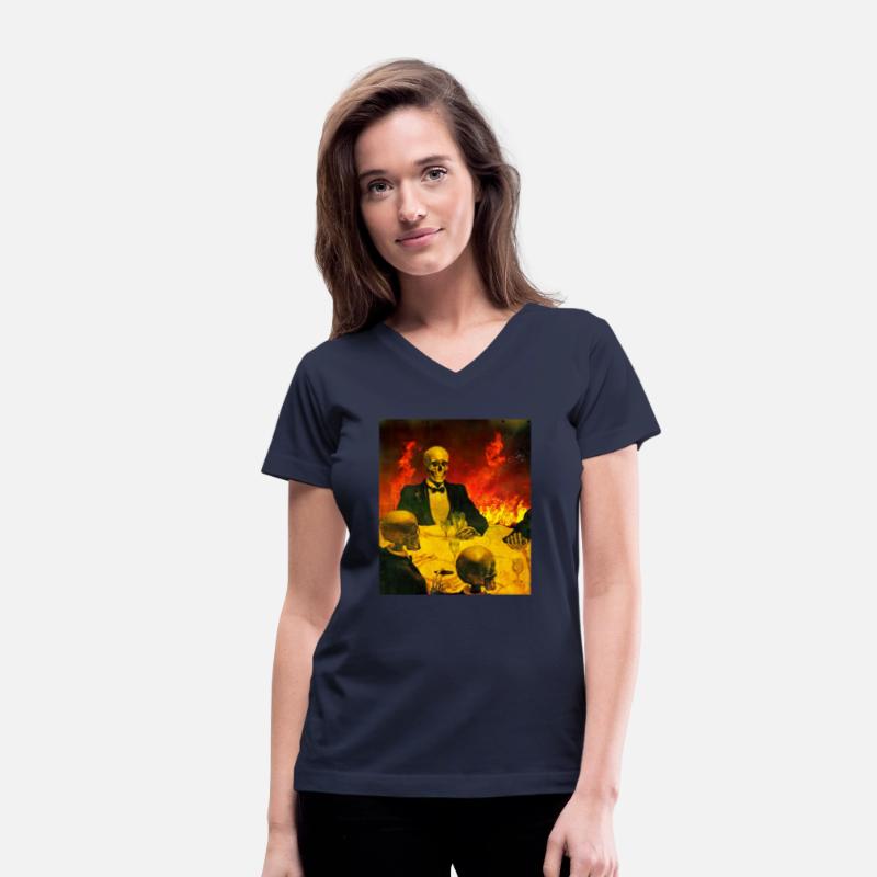 Demon Father Hell Party Funny Skeleton Retro Fire