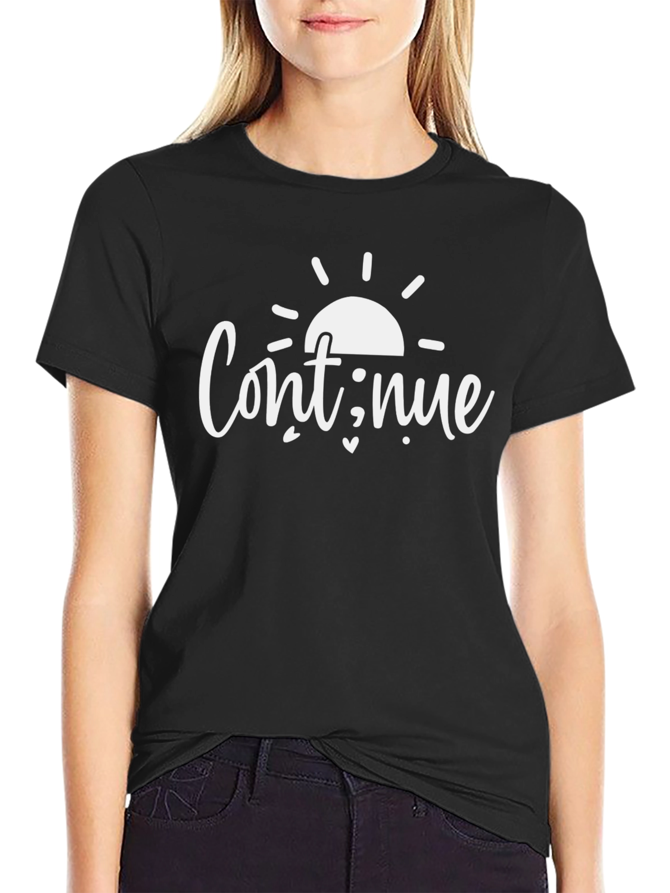 Continue Sunrise Graphic T-Shirt - Black
