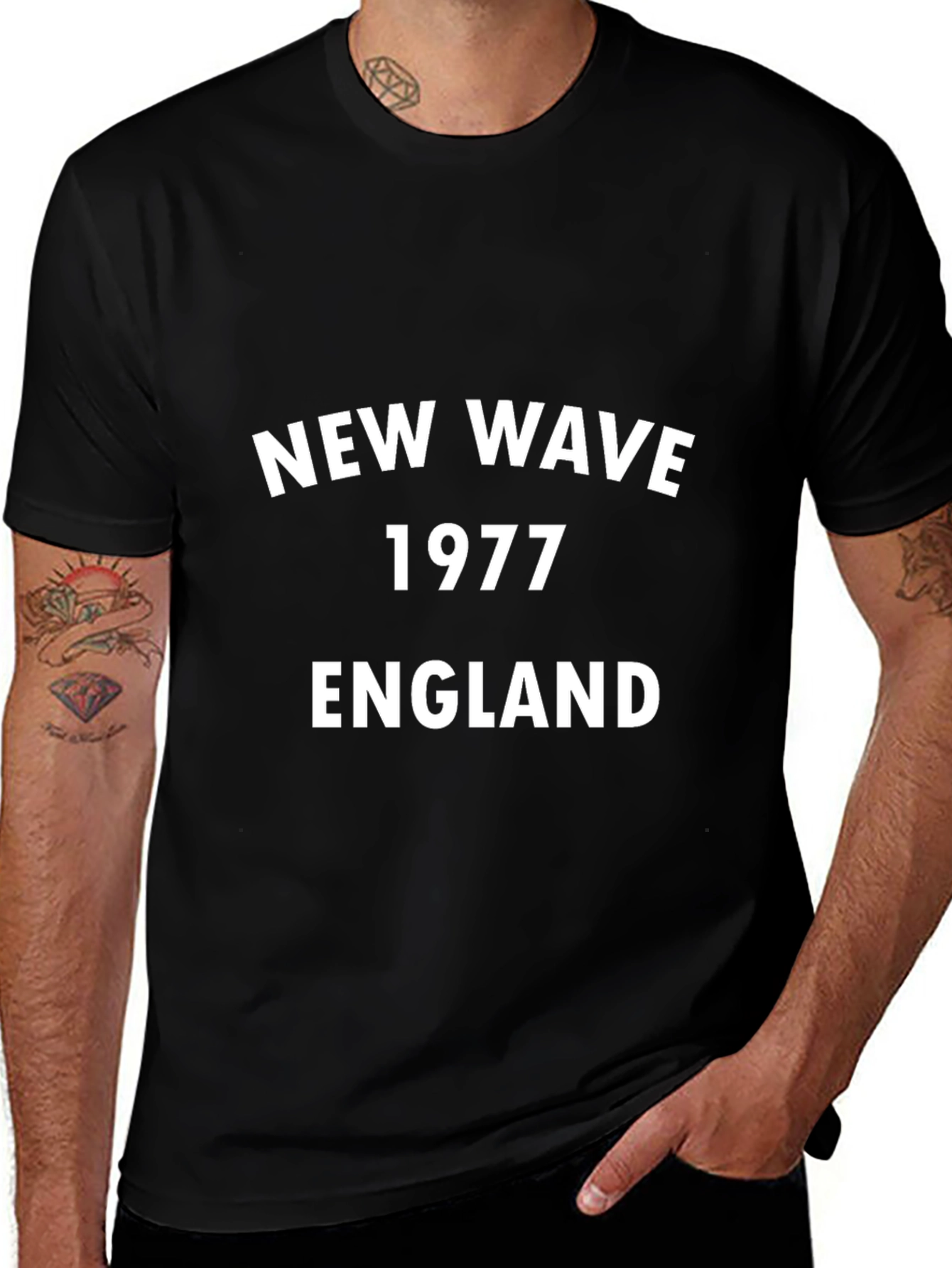 New Wave 1977 England Black T-Shirt