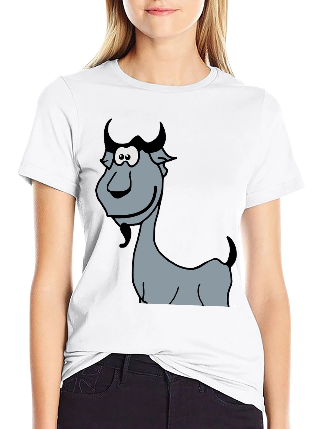Funny Goat Cartoon Graphic T-Shirt