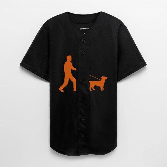 Dog Owner Man Takes a Happy Leash Walk Silhouette