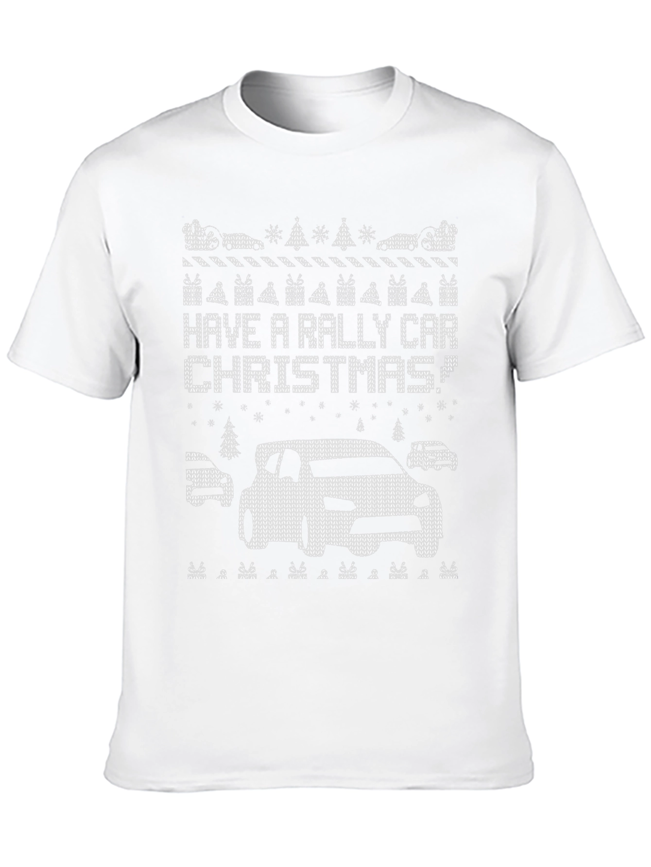 Rally Car Christmas Knit Pattern T-Shirt