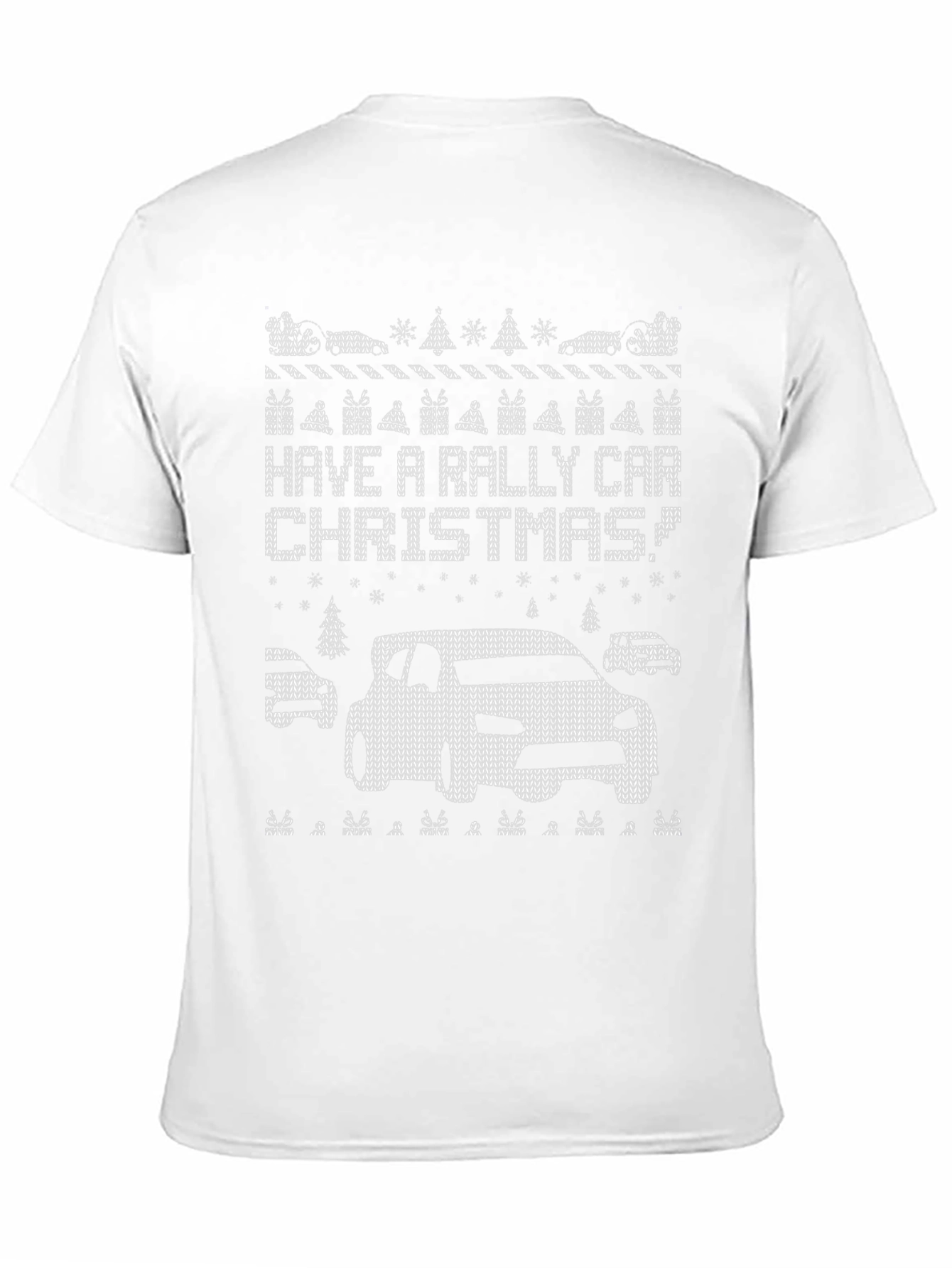 Rally Car Christmas Knit Pattern T-Shirt