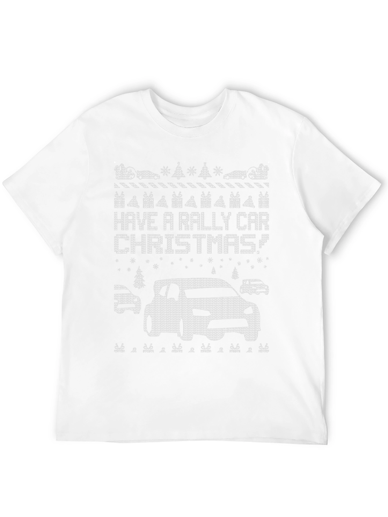 Rally Car Christmas Knit Pattern T-Shirt