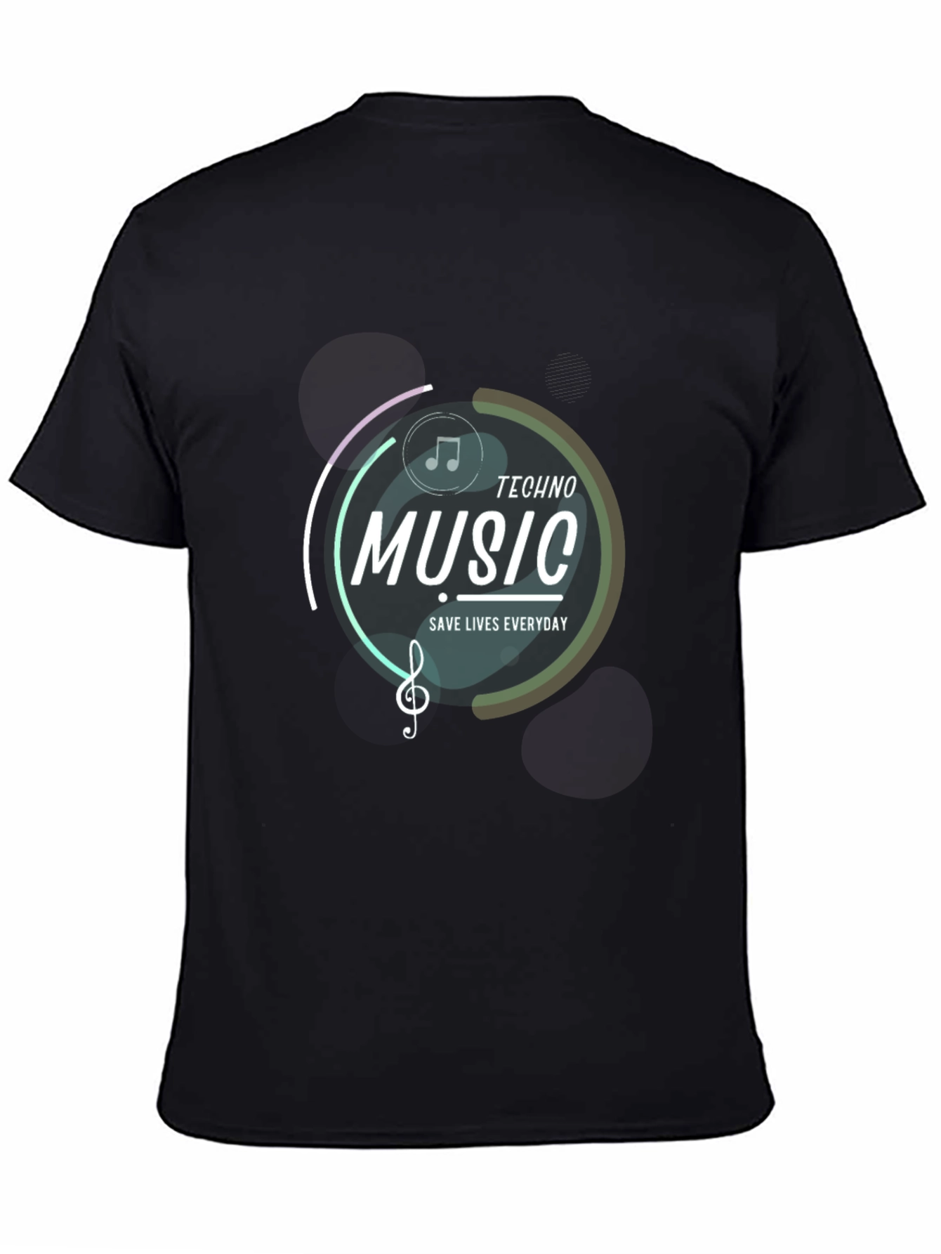 Techno Music Saves Lives Black T-Shirt