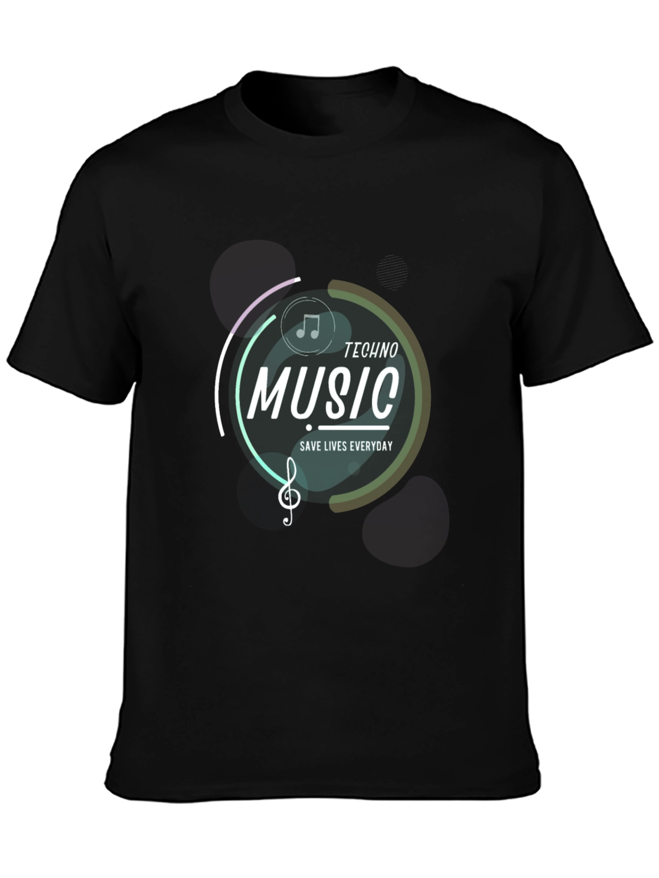 Techno Music Saves Lives Black T-Shirt