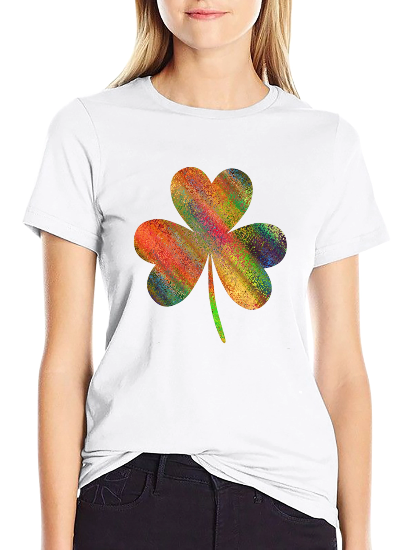 Colorful Shamrock Graphic T-Shirt