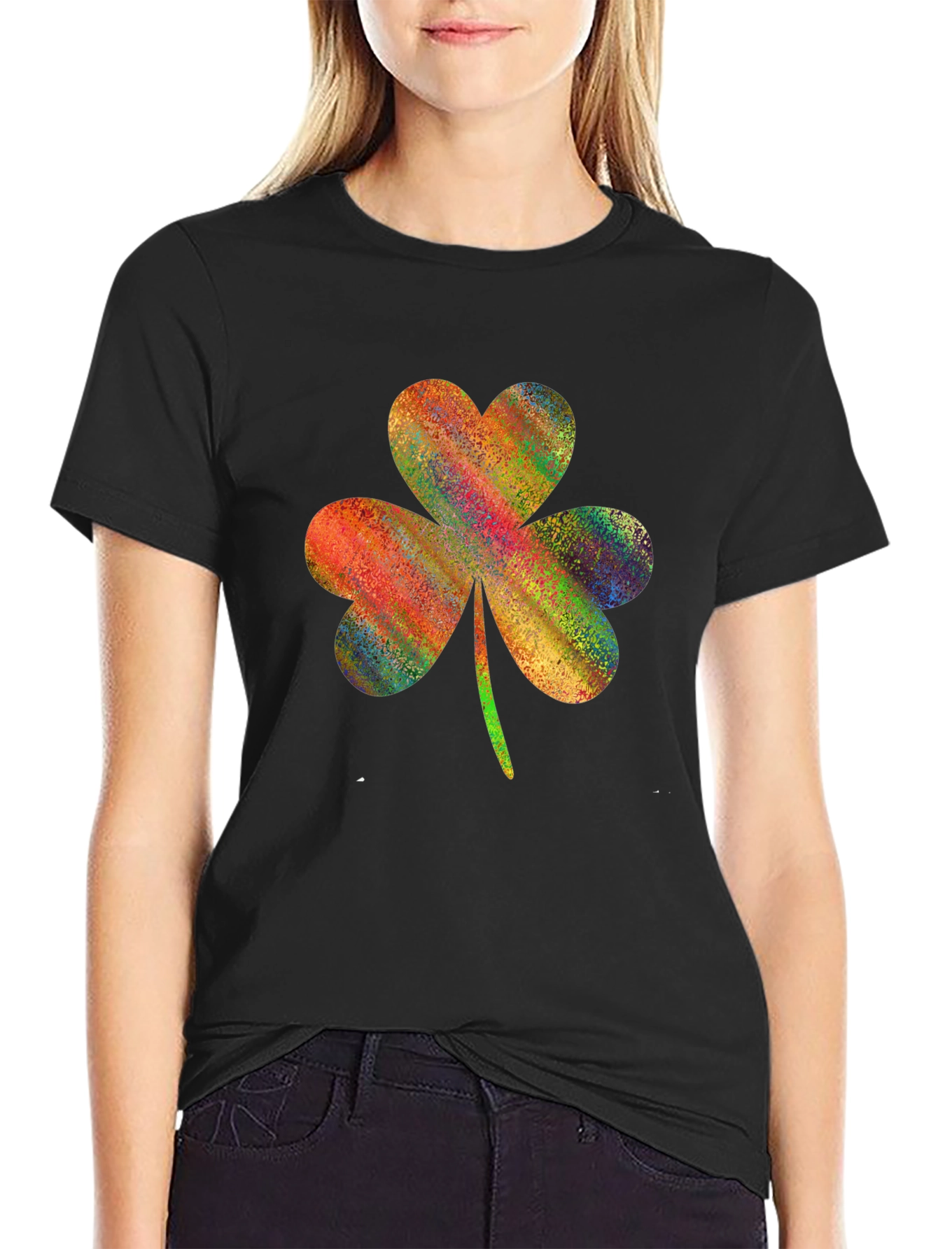 Colorful Shamrock Graphic T-Shirt