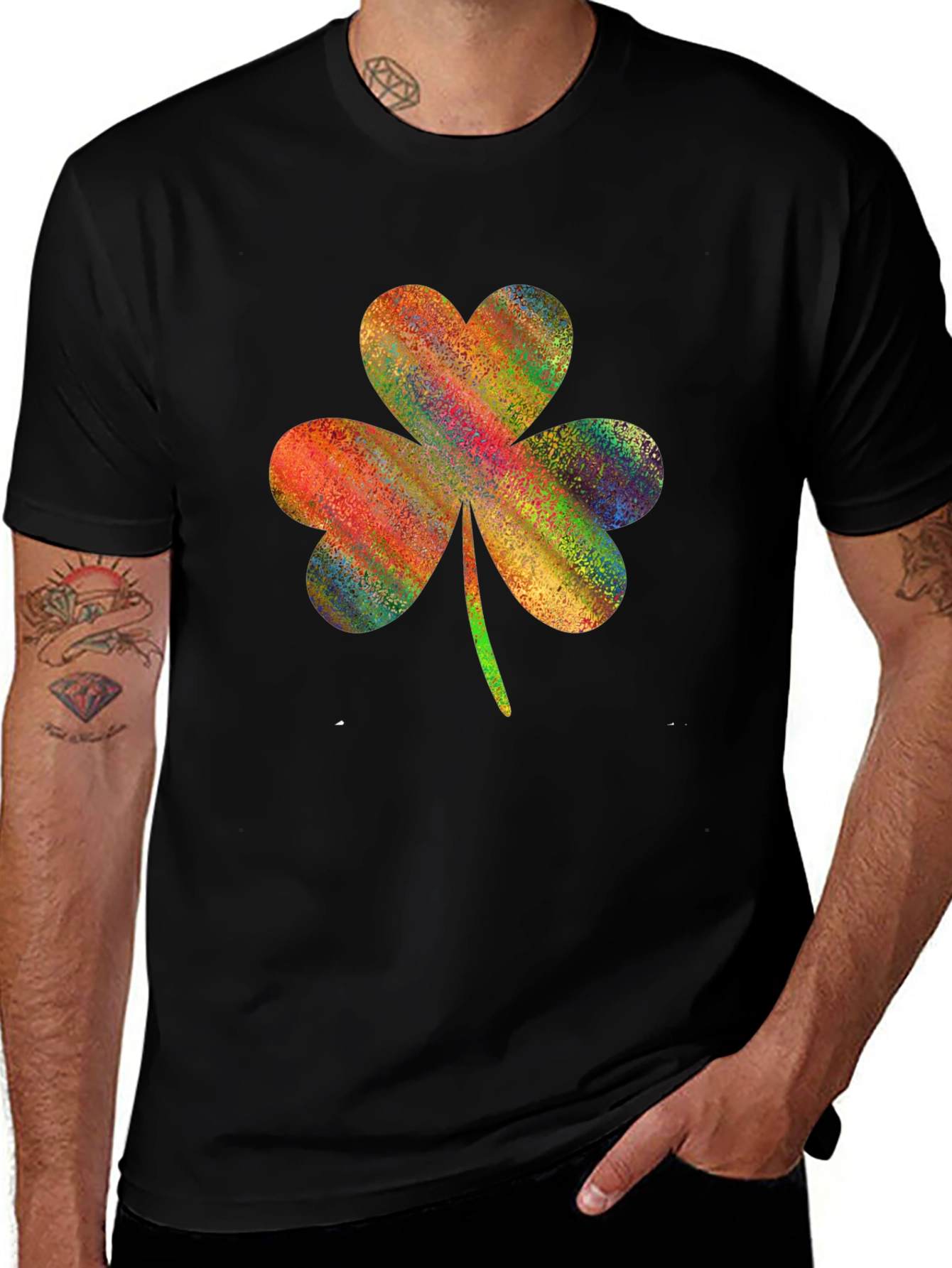 Colorful Shamrock Graphic T-Shirt