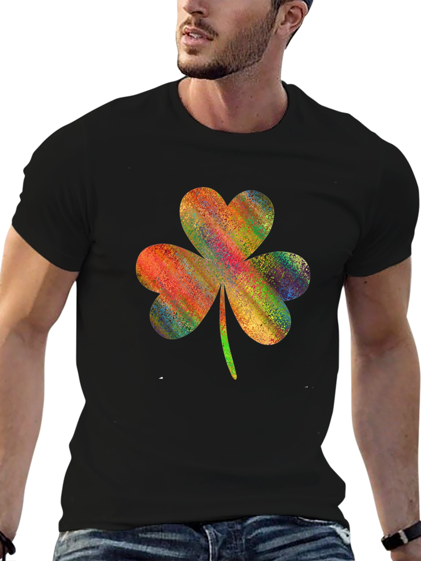 Colorful Shamrock Graphic T-Shirt