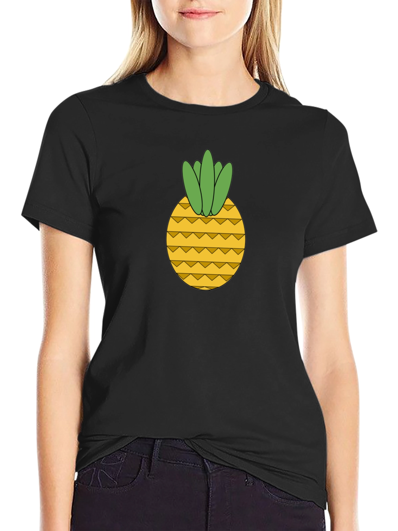 Pineapple Graphic Black T-Shirt