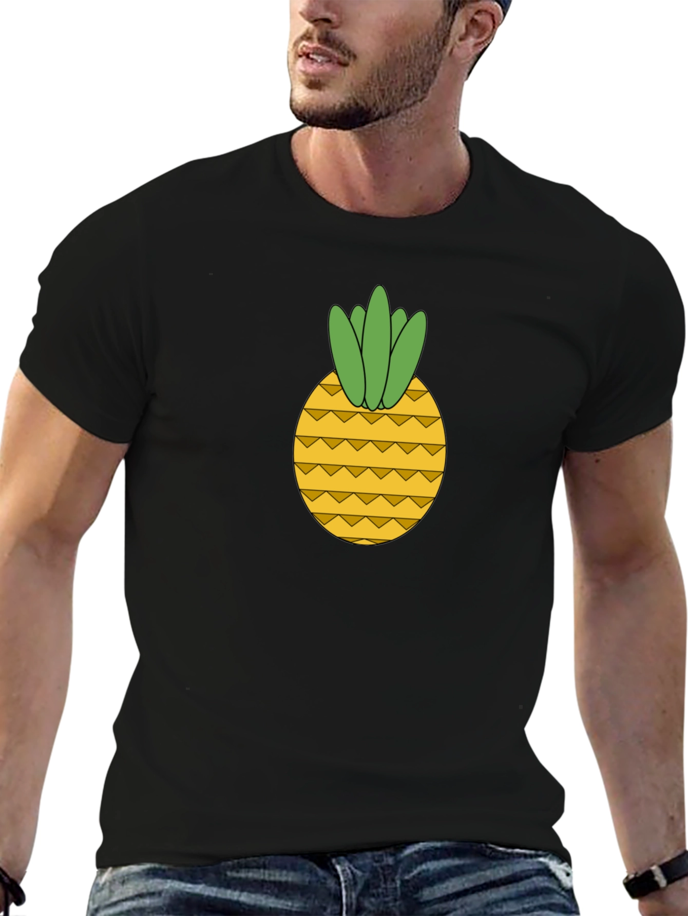 Pineapple Graphic Black T-Shirt