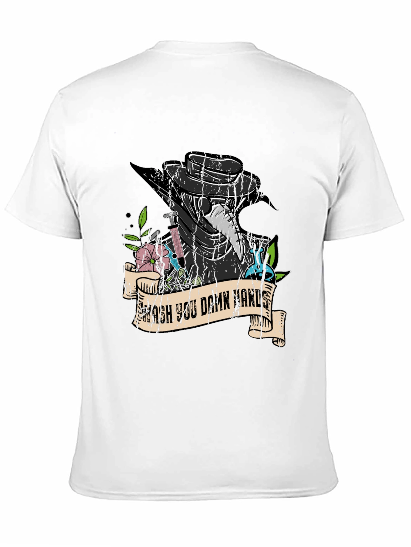 Wash Your Damn Hands Plague Doctor Graphic Tee