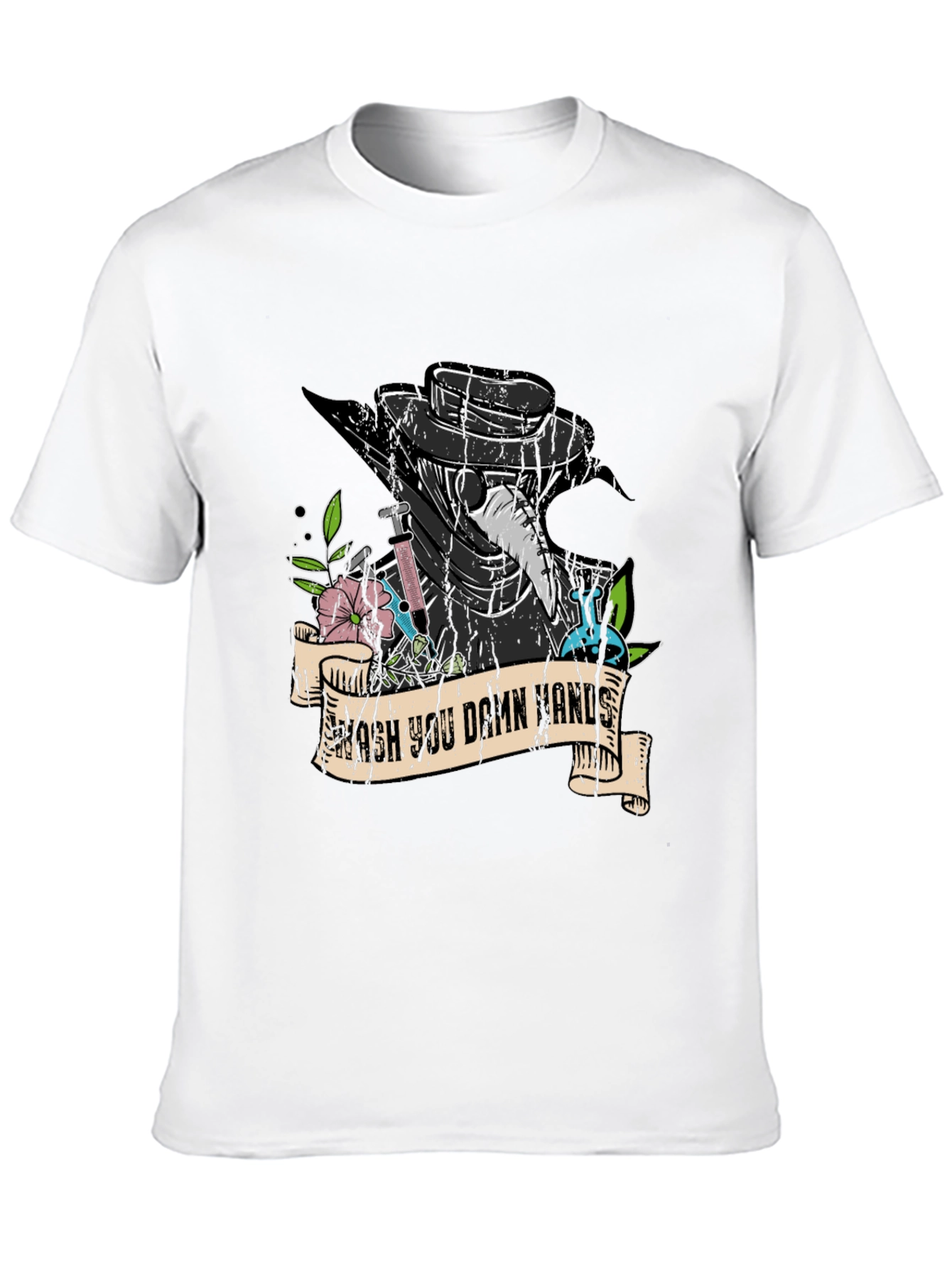 Wash Your Damn Hands Plague Doctor Graphic Tee